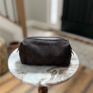Gucci Brown GG Canvas Cosmetic Case